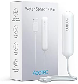 PRO Version: Aeotec Water Sensor 7 Pro, with Flood, Temperature, Humidity Sensor, SmartThings Sensor Compatible, Z-Wave Plus, S2, SmartStart, ZWave hub Required