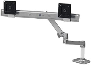 Ergotron – LX Dual Direct Monitor Arm, VESA Desk Mount – for 2 Monitors Up to 25 Inches, 2 to 11 lbs Each – Polished Aluminum