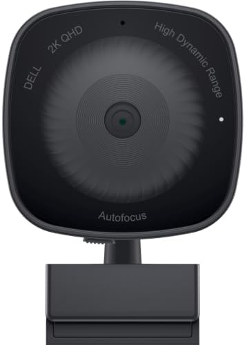 Dell 2K QHD Webcam WB3023, Sony Sensor, Noise Reduction Mic | Teams Certified, 78° Field of View, 2X Digital Zoom, HDR, Face Detection, Tilt and Swivel, USB-A