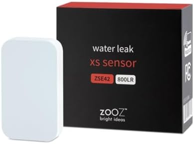 Zooz 800 Series Z-Wave Long Range Water Leak XS Sensor ZSE42 800LR for for smart Flood Prevention. Hub Required (Sold Separately). Compatible with SmartThings, Hubitat, and Z-Box Hub.