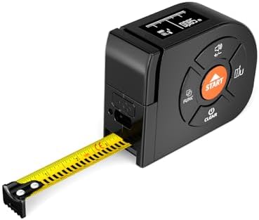 Laser Tape Measure 3-in-1, 196ft/60m Laser Distance Meter, 16ft/5m Digital Tape Measure, Regular Tape Measure, Area Volume Measuring Pythagorean Mode, Rechargeable