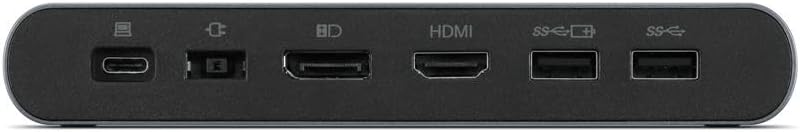 Lenovo 40B30090US Docking Station USB-C Universal Business Dock, Dual Display: Includes USB-C Cable + Power Adapter + Zoomspeed Display Port Cable + Zoomspeed HDMI Cable + AOM Cleaning Cloth