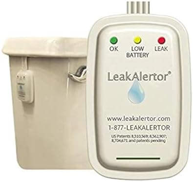 LeakAlertor 6000 Toilet Leak Detector – Installs in Seconds, No Tools Required / Detects Leaks, Running Toilets, and Other Problems That Cause High Water Bills / Visual & Audible Alerts