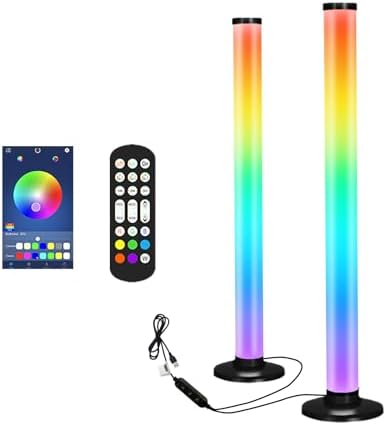 RGB Gaming Light Bars, 2 Pack 16.5 Inch Smart LED Light Bars with Music Sync, APP & Remote Control, 360° TV Backlight, USB Powered Ambient Lighting for PC Monitor Bedroom Gaming Room