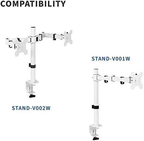 VIVO Fully Adjustable Single Monitor Arm for Desk Mount Stand, Monitor Arm for 1 Screen up to 27 inches, White, PT-SD-AM01AW