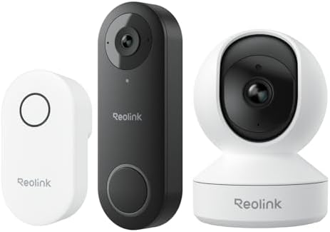 REOLINK Video Doorbell WiFi Camera with 4MP Indoor Camera E1 Bundle, Remote Control in One App, No Subscription Fee, Local Storage, Smart Detection