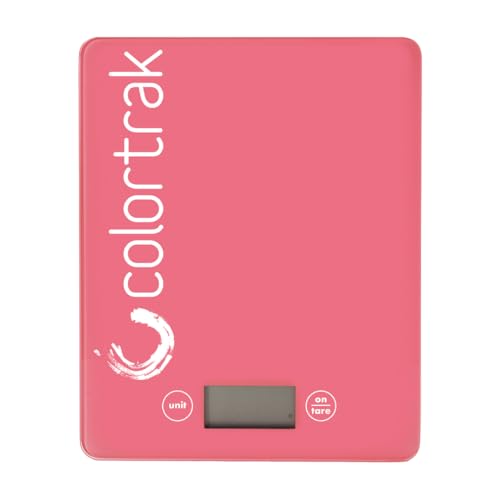 Colortrak Digital Scale, Tempered Glass, 8" x 6.5" | Measures lb, Oz, ml, G & Kg Quantities, Sleek Design Fits Most Color Trays & Stations, Designed for Professional Salons