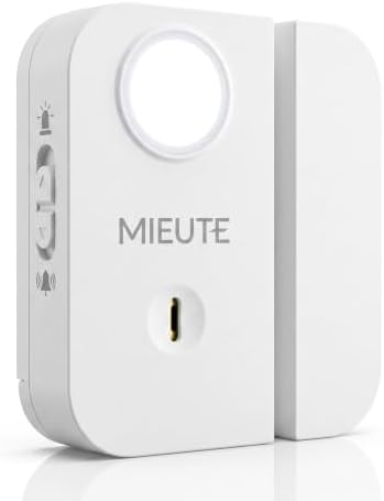 Premium Door Window Alarm with 130dB Siren & Blinding Strobe Light, Rechargeable Smart Dual-Mode Security Sensor for Travel, Hotel, & Home, Washable Nano-Adhesive Drill-Free Installation