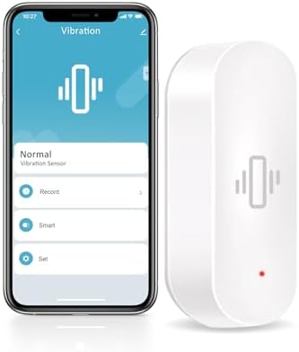 WiFi Vibration Sensor, Smart Window Alarm Sensors, Tuya APP Remotely Receives Notifications with Adjustable Sensitivity, for Window Security Door Alarm Home Assistant