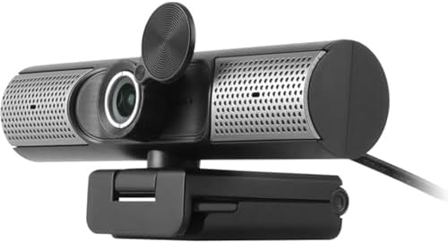 Aluratek HD 1080P Webcam, USB-C/USB-A, w/Built-in Speakers & Mic,Black,AWCS06F