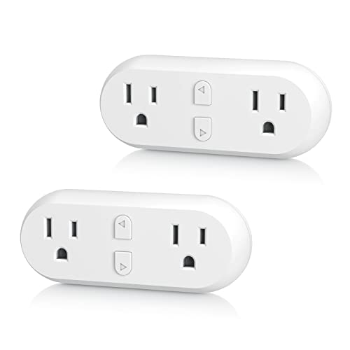 HBN Dual Smart Plug,WiFi Socket Plug Timer Work with Smart Life,2.4GHZ Only | Alexa, Google Home Assistant, Remote Control with Timer Function, No Hub Required, ETL Certified,1875W/15A,2-Pack