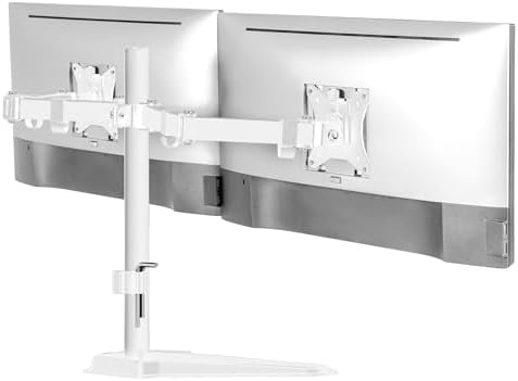 Mount-It! Dual Monitor Desk Stand Mount for 2 Screens VESA 75x75 & 100x100 | Fits two VESA 75x75/100x100 screens, sturdy desk stand for a clean dual-monitor workstation.