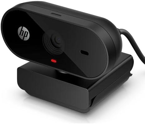 HP 320 FHD Webcam - USB-A Computer Camera with Mic & Privacy Cover - for Desktop, Laptop, & Chromebook - 1080p Resolution w/Wide FOV - Zoom & Teams Compatible - Clip Mount, Tripod Support, & Swivel