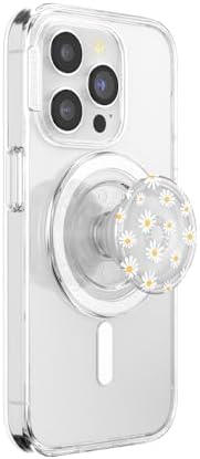 PopSockets Phone Grip for MagSafe, Magnetic Holder, Phone Stand, Daisy - Translucent He Loves Me Not