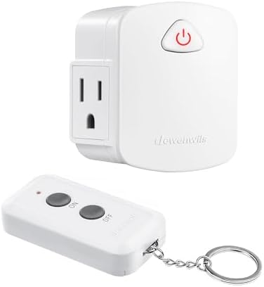DEWENWILS Remote Control Outlet, Compact Side Plug | 15A/1875W, 100FT Long Range, Upgraded Version Wireless Remote Light Switch for Lamp, Household Appliances, ETL Listed, White