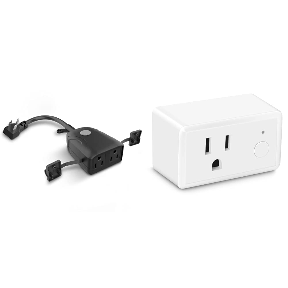 Feit Electric Smart Outdoor WiFi Plug, Waterproof & Compatible with Alexa & Google Home, No Hub Required, 2.4 GHz Network Only, White