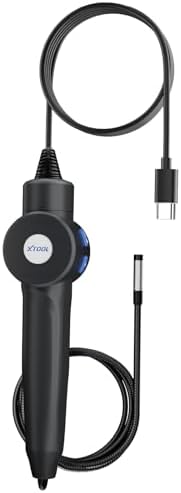 XTOOL Inspection Camera XV200, 2MP&1080P HD& 8 LEDs Automotive Endoscope | Waterproof Borescope Inspection Camera with Light, Work with D7/D7S/D7W, D8S/D8W, D9S//D9S PRO/IP919 PRO Type-C Version