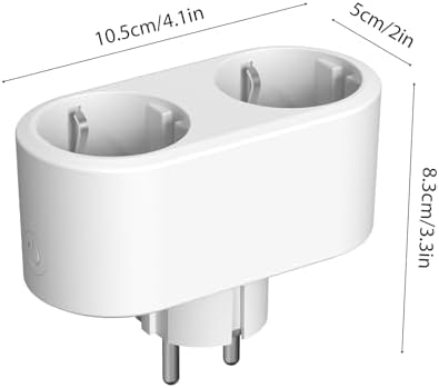 Smart Socket Dual Socket, Smart Power Timer Plug, Smart Sharing 16A WiFi Plug with Voice Control Timer Current Meter Power Off Memory Function for Home, Compatible with Zigbee/BLEmesh/TY APP