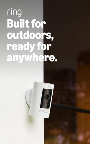 Ring Outdoor Cam (Stick Up Cam), Weather-resistant home or business HD security camera, Live View, Color Night Vision, Two-Way Talk, motion alerts, Works with Alexa, White