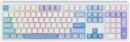 EPOMAKER TH108 Full Size Mechanical Keyboard, Wireless Gaming Keyboard with 8000mAh Battery, Creamy Gasket, 108 Keys, Hot Swap, Custom Driver, RGB Backlight (Blue&White, Creamy Jade)