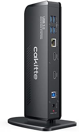 USB 3.0 Docking Station Dual Monitor, Universal Laptop Docking Station for MacBook & Windows