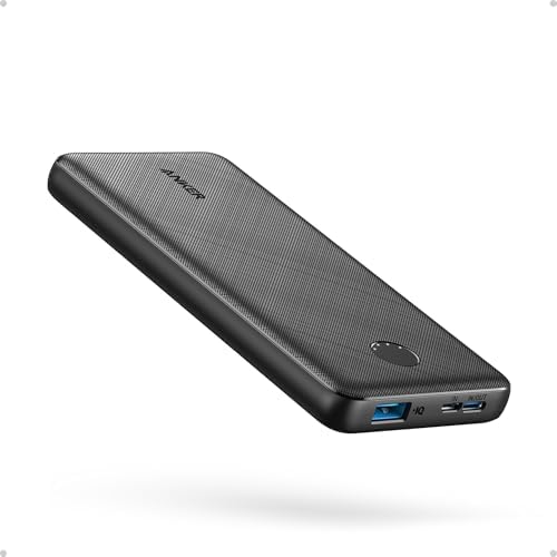 Anker Power Bank, 10,000mAh Portable Charger, PowerIQ USB-C Battery Pack | 5V / 3A High-Speed Charging, for iPhone, iPad, and More, Ultra-Compact Travel-Ready Design (Black)