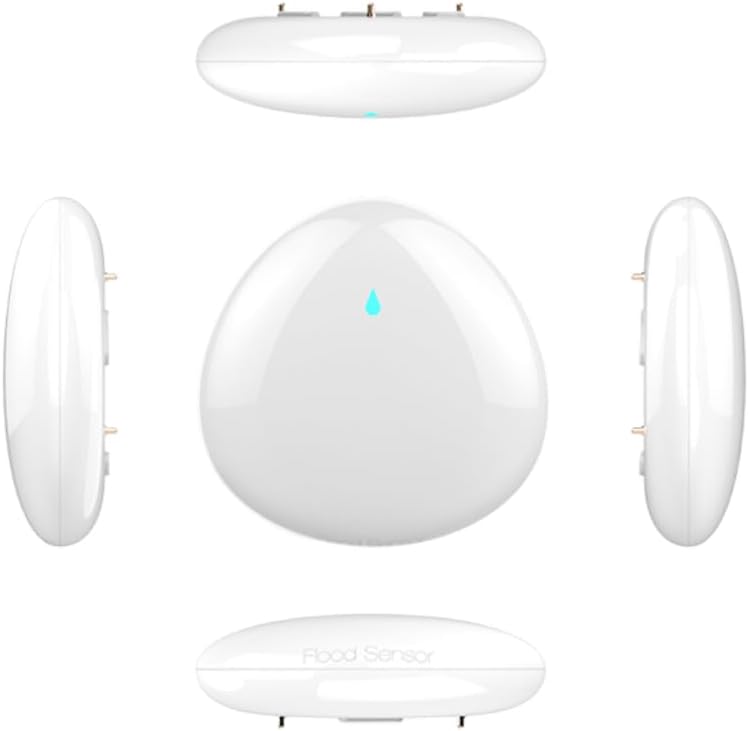 Ezlo Z-Wave Water Leak Sensor | Works with Ezlo, Alexa, Home Assistant and Other Z-Wave Hubs | 800 Series Water Leak Sensor for Kitchen, Bathroom, Basement or Laundry Room