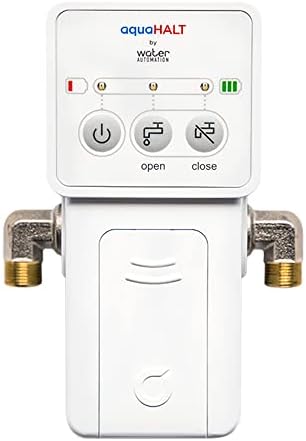 Smart Home Water Toilet Leak Detector Alarm and Automatic Shut Off Valve - Water Sensor Alarm Shut Off Tool - Easy Installation - Battery Operated - Protect Your Home from Water Damage