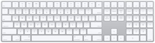 Apple Magic Keyboard with Numeric Keypad: Wireless, Bluetooth, Rechargeable. Works with Mac, iPad, or iPhone; US English - White | USB-C Magic Keyboard with numeric keypad and scissor mechanism for scrolling, gaming and finance