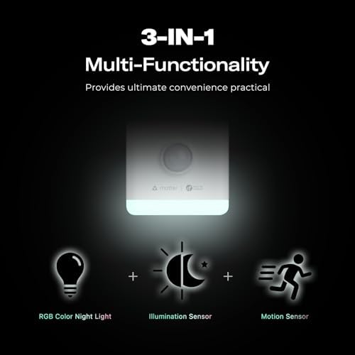 THIRDREALITY Smart Night Light-T,Support Matter Over Thread,3-in-1 RGB Color Night Light with Motion & Illumination Sensor,Local Control,Work with Home Assistant,Apple Home,Alexa,Google Home&Homey