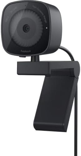 Dell 2K QHD Webcam WB3023, Sony Sensor, Noise Reduction Mic | Teams Certified, 78° Field of View, 2X Digital Zoom, HDR, Face Detection, Tilt and Swivel, USB-A