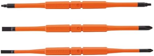 Klein Tools 13157 Insulated Screwdriver Blades, Interchangeable Single-End Replacement Blades for Klein Insulated Screwdrivers, 3-Pack