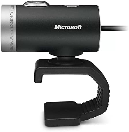 Microsoft LifeCam Cinema 720p HD Webcam with Built-In Noise-Cancelling Microphone, Light Correction, USB Connectivity, for Video Calling on Teams/Zoom, Compatible with Windows 8/10/11/Mac