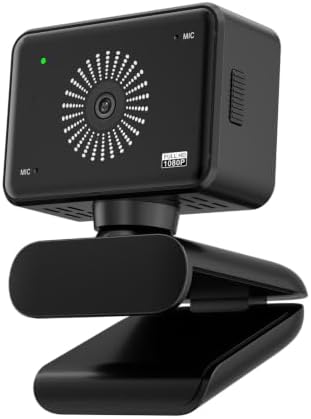Webcam for PC, 1080P Full HD USB Webcam with Privacy Cover & Built-in Microphone, Plug and Play Computer Web Camera for Video Conference Online Class Live Streaming Video Calling (1080P)