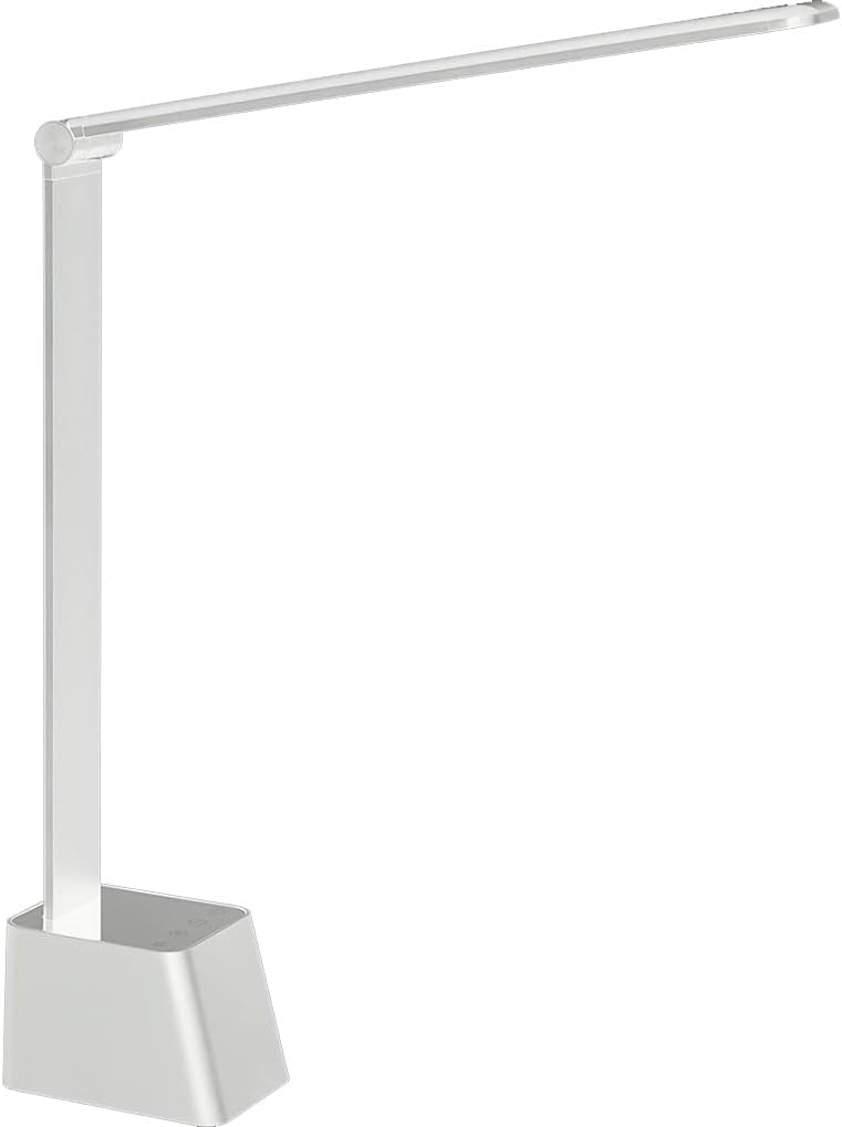 Ambertronix Minimalist LED Desk Lamp, 5 Lighting Modes, USB Charging Port, Aluminum Arms, Portable, Dimmable, Touch Control, Auto Timer, Power Adapter (5V2A) Required and Included.
