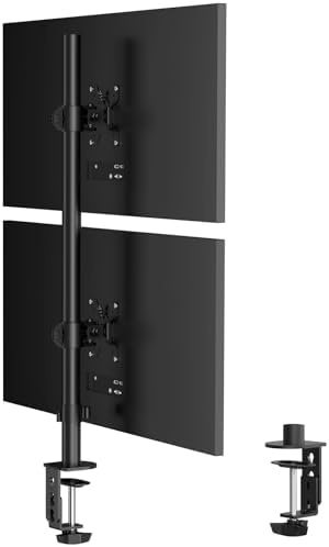 Pholiten Tall Vertically Stacked Dual Monitor Desk Mount Stand