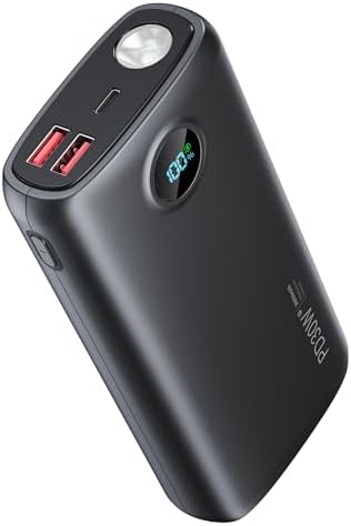 DIAMUAR Portable Charger 30000mAh, 30W USB C Fast Charging, 3W Flashlight | High Speed, Digital Display, Power for Days, 3 Outputs, USB-A 22.5W, Multi Shield, for iPhone 17/16, Pad, Camping Essentials
