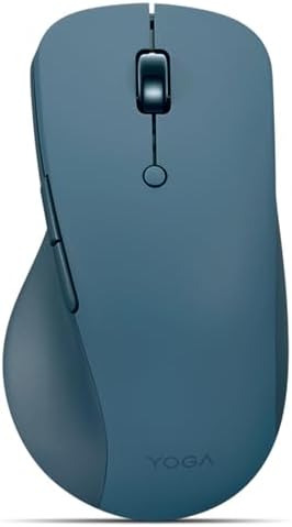 Lenovo Yoga Pro Mouse, Bluetooth, USB-C Rechargable, Dual Mode Bluetooth, 6 Button, Right Handed Design, Ergonomic Design, Programmable Buttons, 2-Way Metal Scroll Wheel, Tidal Teal