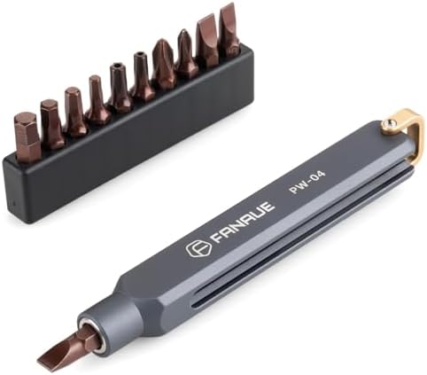 FANAUE Magnetic Screwdriver Set Durable EDC Portable Screwdriver with Side Storage for Electronics Repair DIY Compact Pocket Screwdriver