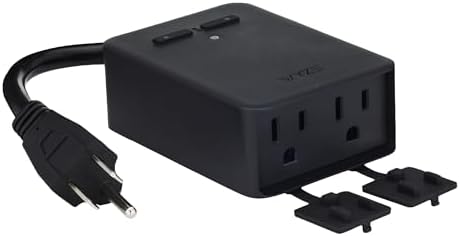 Wyze Plug Outdoor, Dual Outlets Energy Monitoring, IP64, 2.4GHz WiFi Smart Plug, Works with Alexa, Google Assistant, IFTTT, No Hub Required, Black