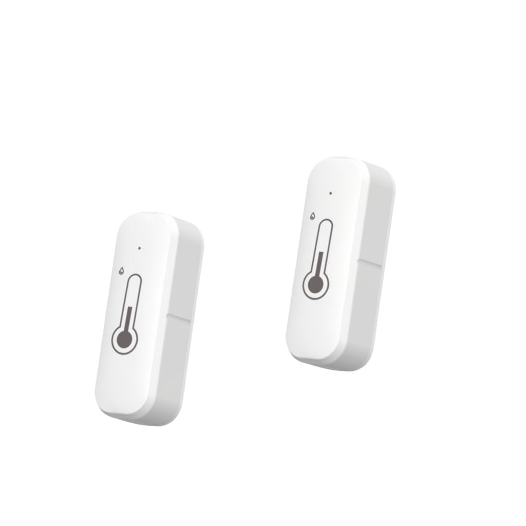 WiFi Smart Indoor Thermometer Hygrometer Sensor, 2-Pack, Mini Temperature Humidity Monitor, Remote Control,Tuya App,SmartLife Compatible
