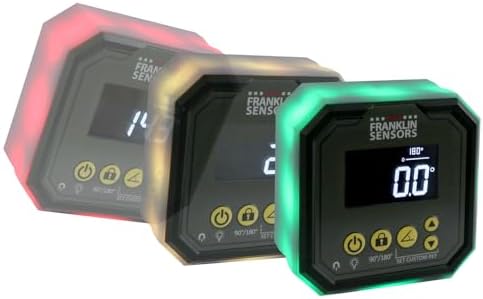 Franklin Sensors Light Cube, Digital Angle Gauge and Magnetic Level Tool | Turns Green When Level and Blue at Custom Reference Angles, Finds and Measures at 0 – 90 and 0 – 180 Degrees, Small Level