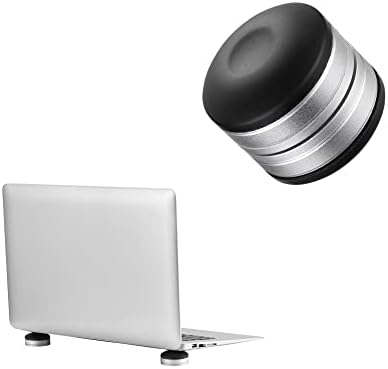kwmobile Laptop Riser Pads for Laptop/Notebook/Ultrabook Laptops - Under Laptop Feet Stand for Better Ventilation - Black/Silver