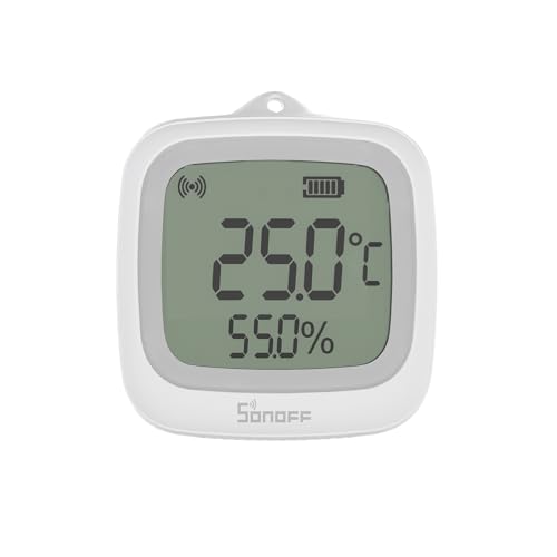 SONOFF SNZB-02WD IP65 Zigbee LCD Smart Temperature Humidity Sensor, Waterproof for Greenhouse/Bathroom, App Monitoring with Charts, Flexible Installation