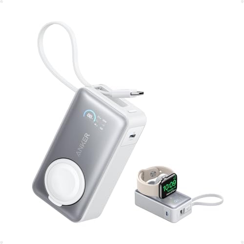 Anker MagGo Power Bank for Apple Watch, 10,000mAh 35W Max Portable Charger | Officially certified, for iPhone 17/16/15 series, Samsung, iPad, AirPods and more