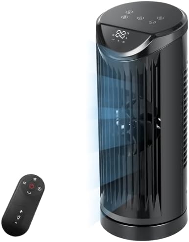 Personal Tower Fan for Bedroom, 25dB Quiet Fans that Blow Cold Air | 4 Speeds Cooling Standing Fan with 12H Timer,Remote,60° & 110° Oscillating Floor Tower Fan for Bedroom Office,Black