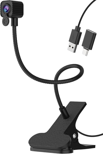 NIVEOLI 4K Center Screen Webcam with Microphone, AutoFocus 4K Middle Screen Webcam USB Type-C/A Adapter, Eye Level Camera Plug&Play (Clamp)