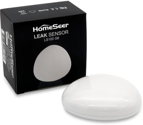 HomeSeer Smart Water Leak Sensor (LS100 G8), 800 Series Long Range Z-Wave Technology, Compatible with HomeSeer, Hubitat, Smartthings & Home Assistant (1)