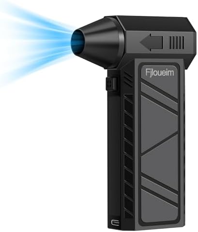 Electric Air Duster, 130,000RPM Compressed Air Duster Rechargeable with 4-Speed Settings, Mini Turbo Jet Fan Blower Portable USB-C for Keyboards PC Electronics Cars (Black)