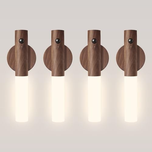 Motion Sensor Night Lights, Walnut Brown, 4 Pack